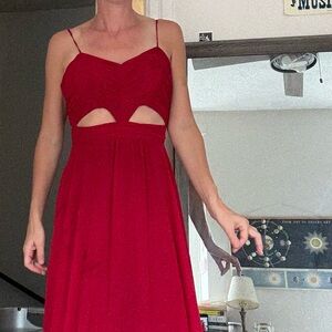 Elegant Red Satin Dress